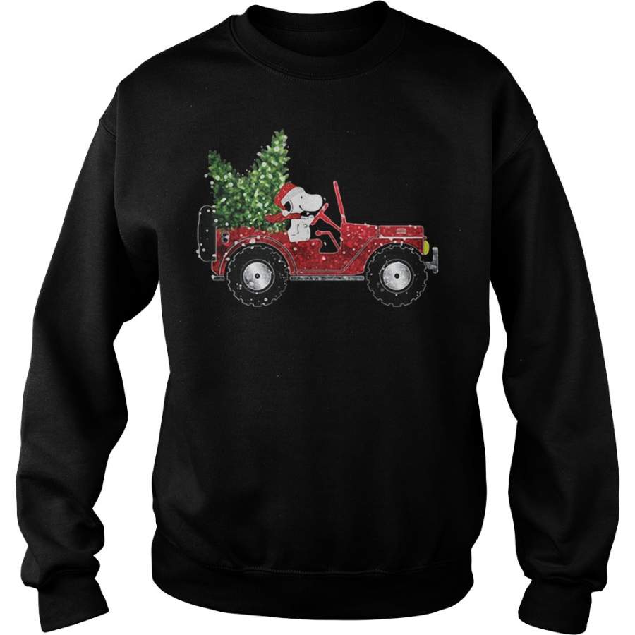 Christmas Snoopy drive red truck Sweatshirt