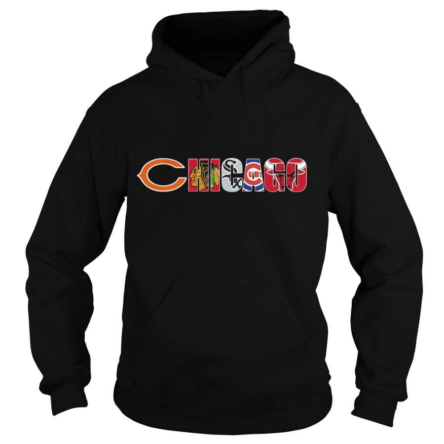 All five Chicago sports team logo Hoodie