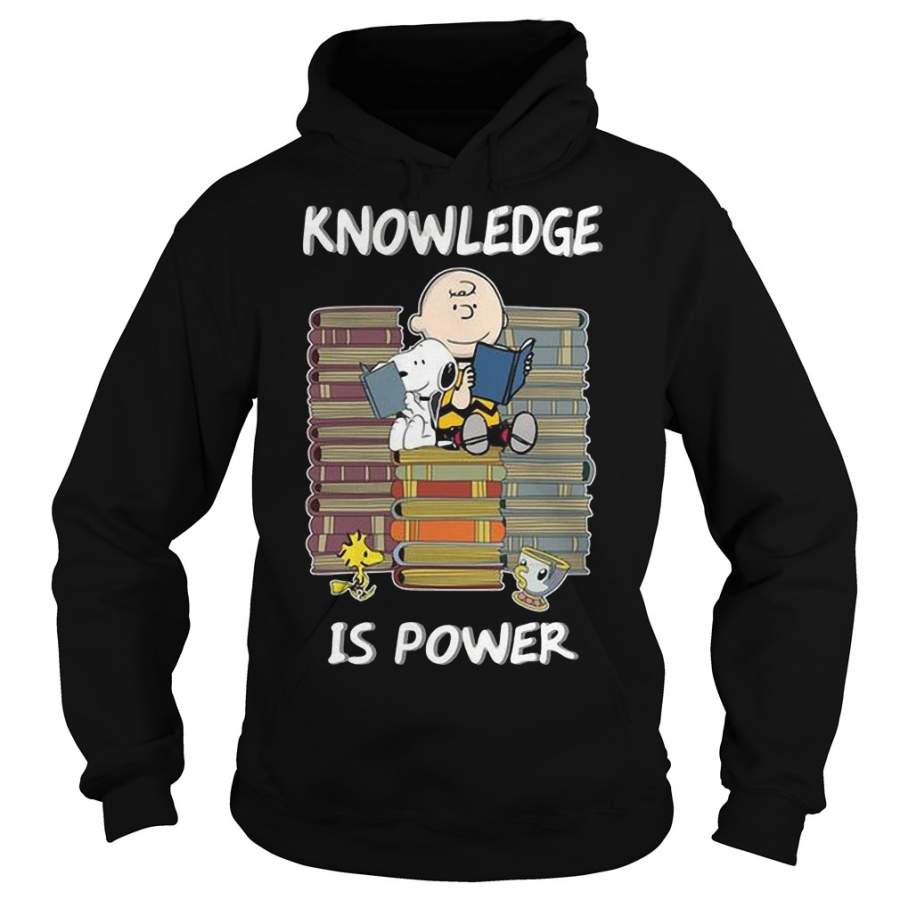 Charlie Brown and Snoopy knowledge is power reading Hoodie