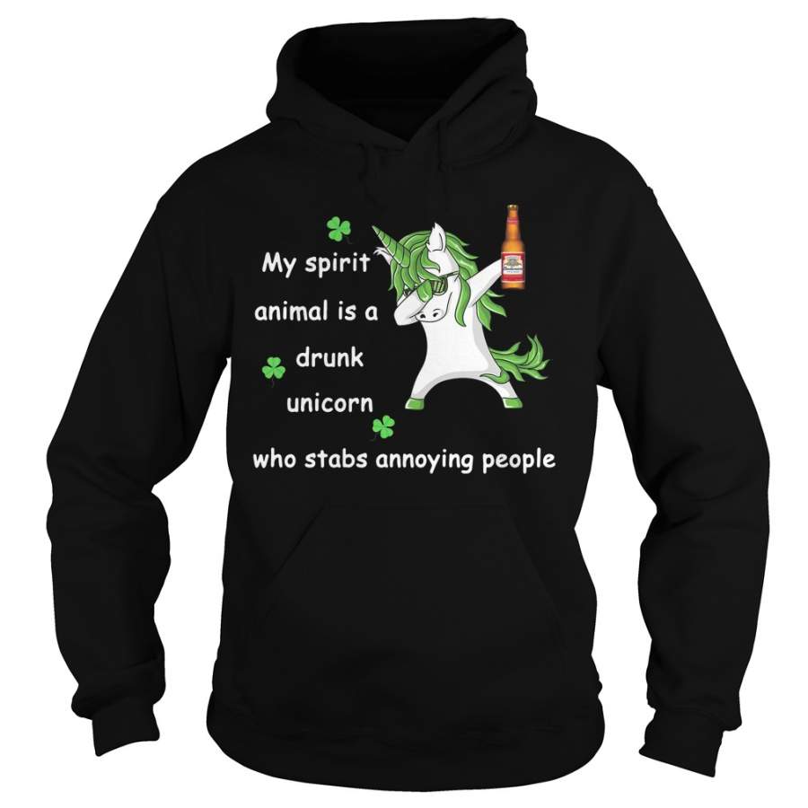 Budweiser My spirit animal is a drunk unicorn who stabs annoying people Hoodie