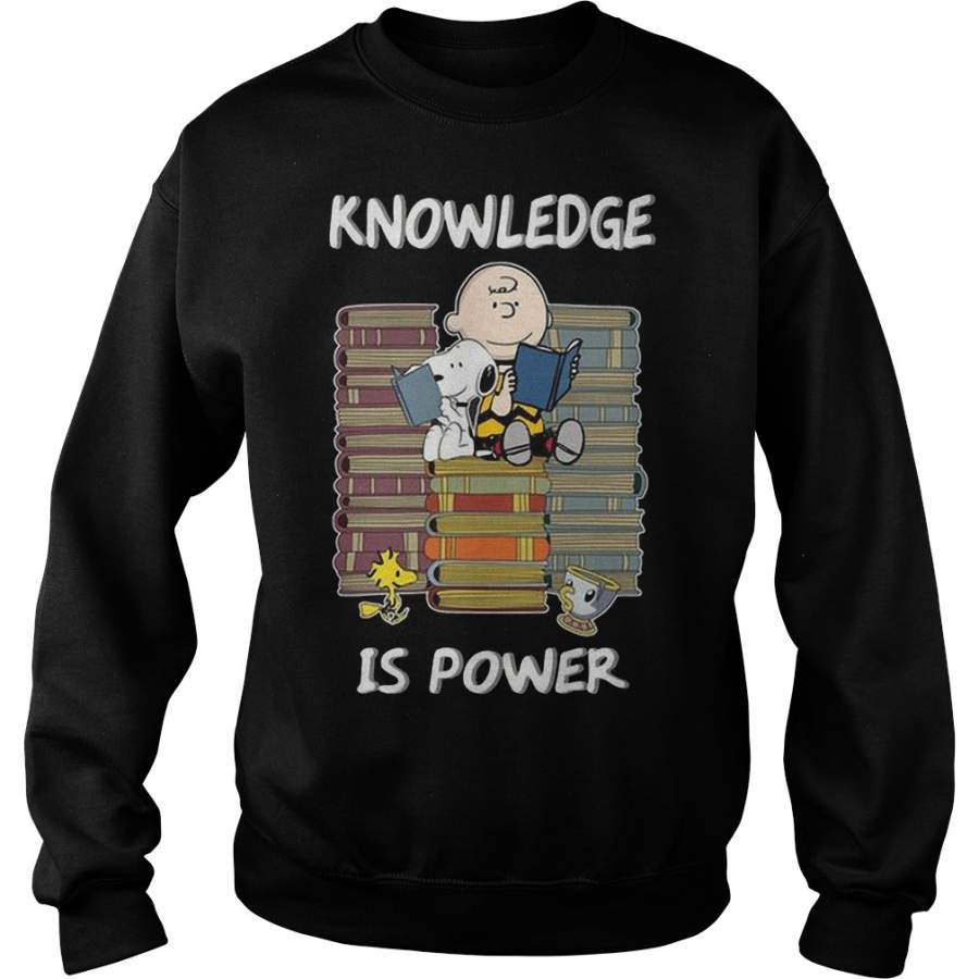 Charlie Brown and Snoopy knowledge is power reading Sweatshirt