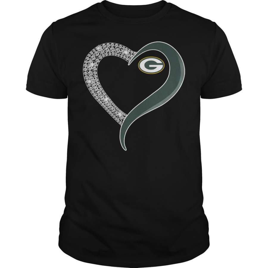 Diamond Green Bay Packers Heart – T-Shirt