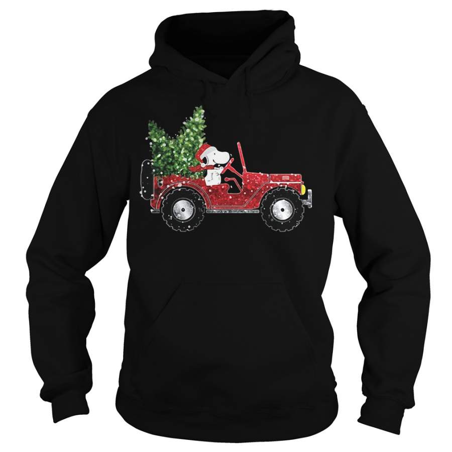 Christmas Snoopy drive red truck Hoodie