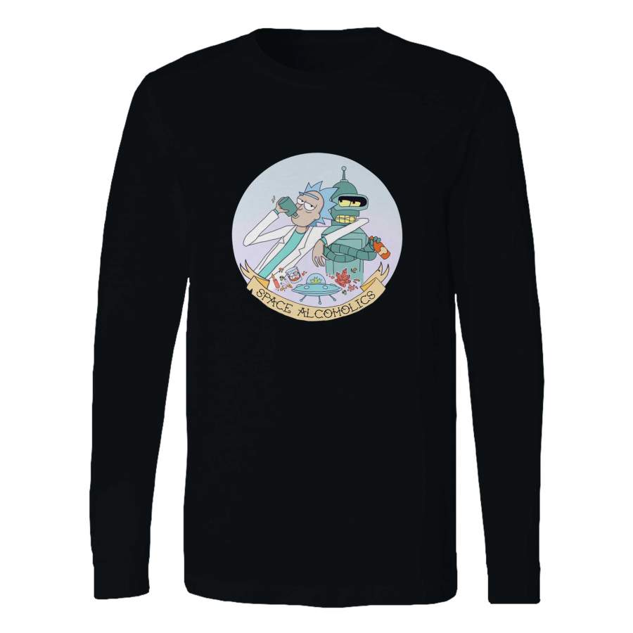 Rick And Morty Space Alcoholic Long Sleeve T-Shirt