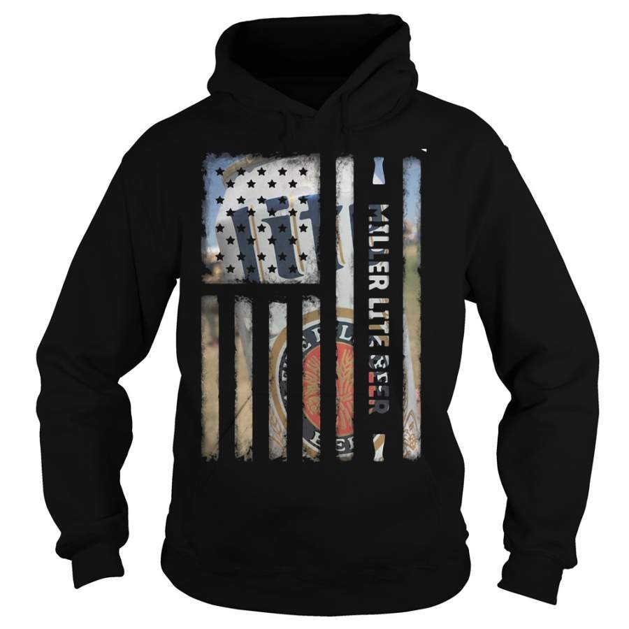 America Flag Miller Lite beer Hoodie