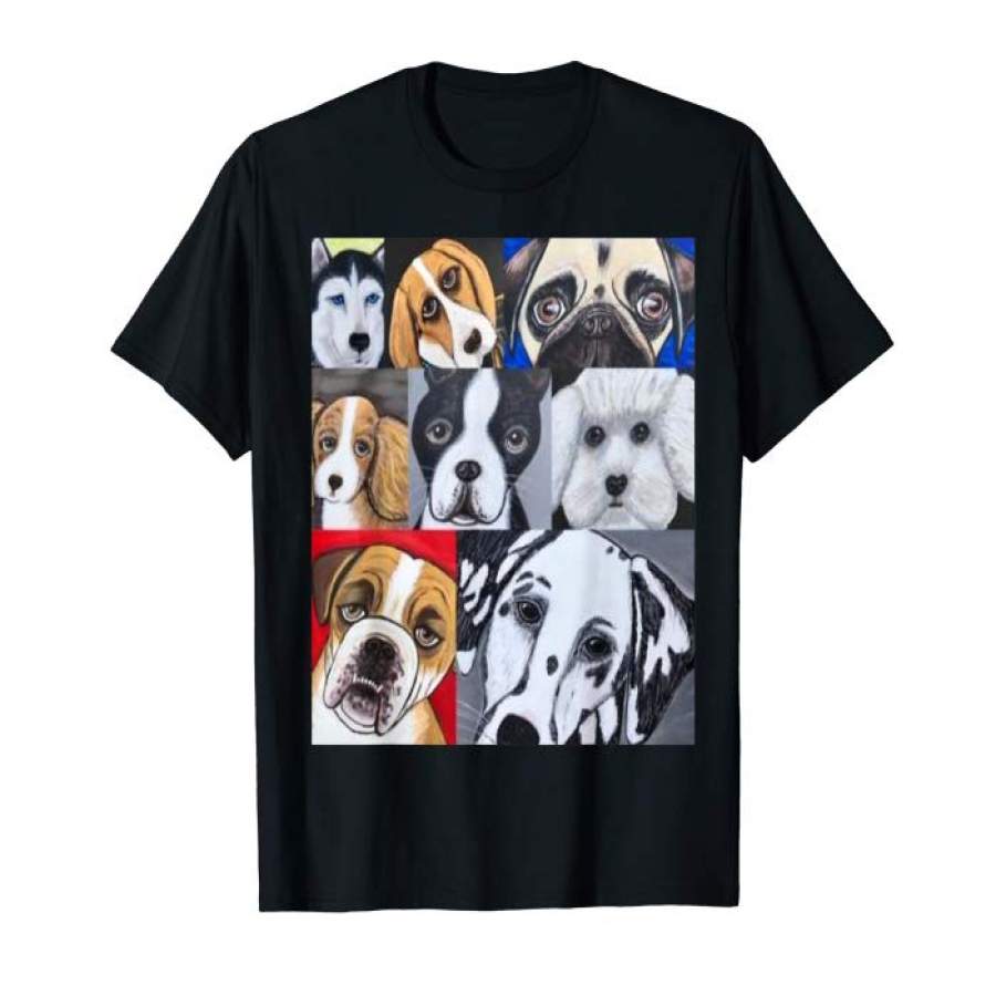 Dog Bulldog Husky Beagle Pug Bichon Boston Spaniel Tee Men-T-shirt