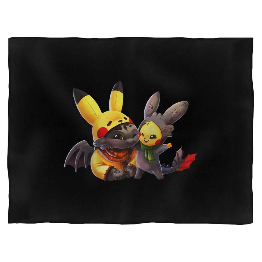 Toothless And Pikachu Pokemon Pikathless Blanket