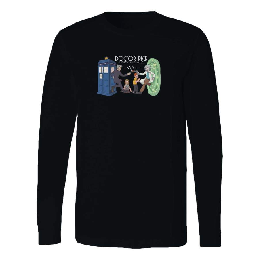 Rick And Morty Doctor Who Combo FLong Sleeve T-Shirt