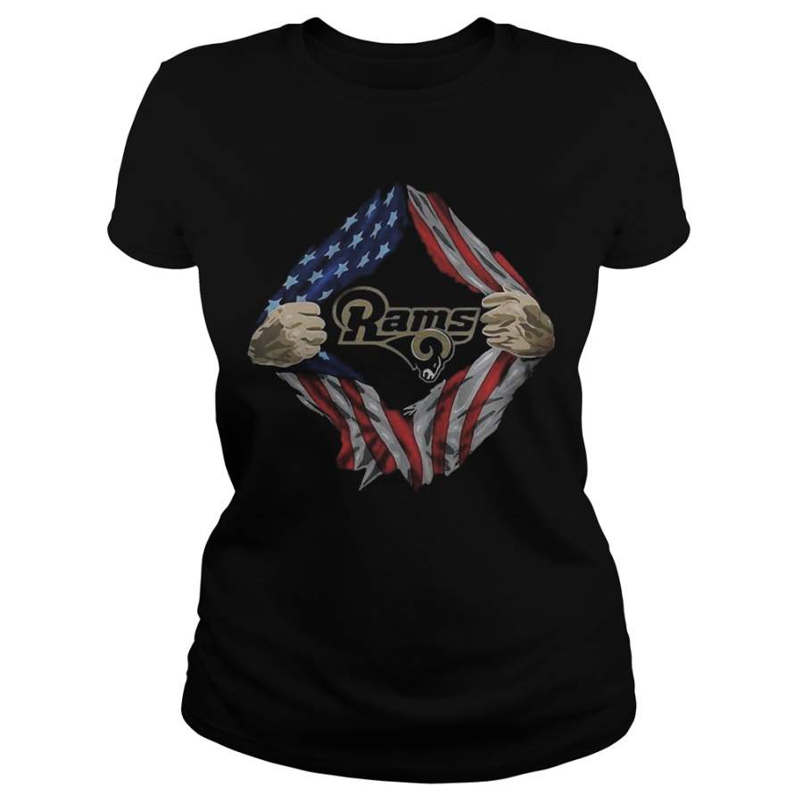 Los Angeles Rams Torn American Flag – Ladies-T-Shirt