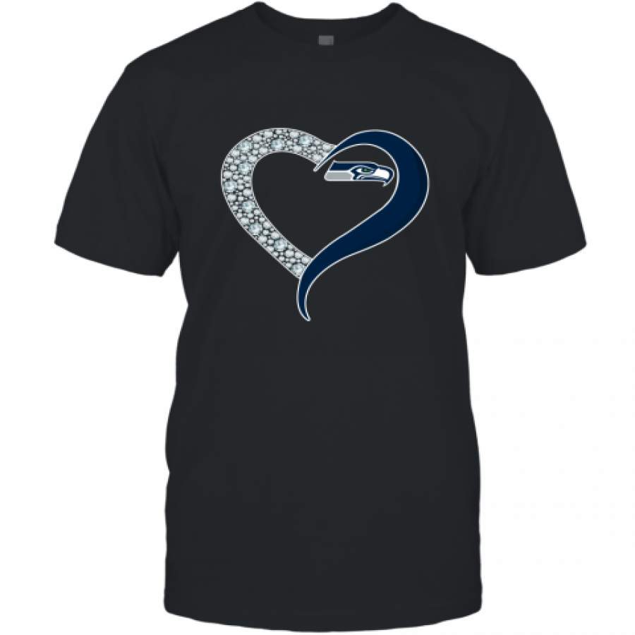 Diamond Seattle Seahawks Heart shirt T-Shirt