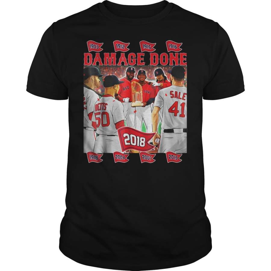 Boston Red Sox damage done 2018 T-Shirt