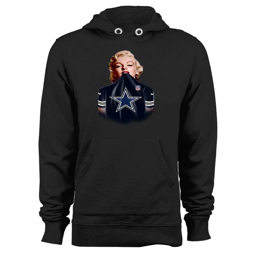 Marilyn Monroe Dallas Cowboys Jersey Blue Unisex Hoodie