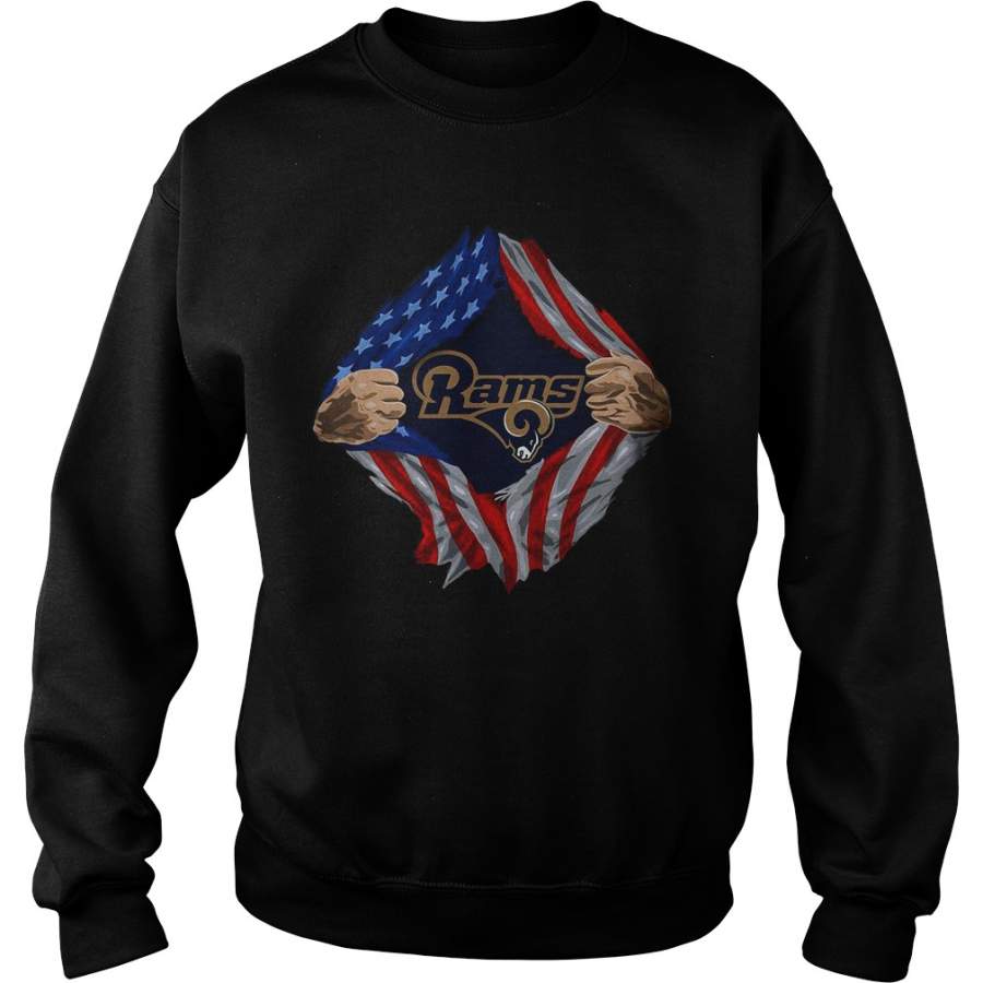 Los Angeles Rams torn American flag Sweatshirt