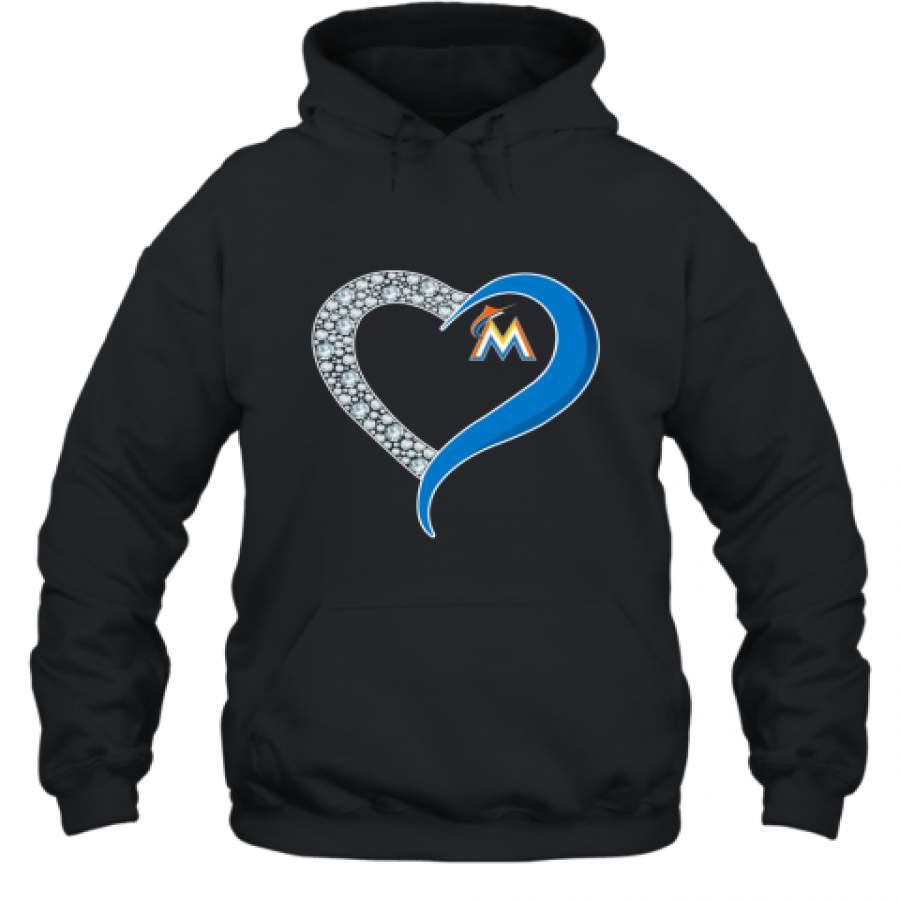 Diamond Miami Marlins Heart shirt Hoodie