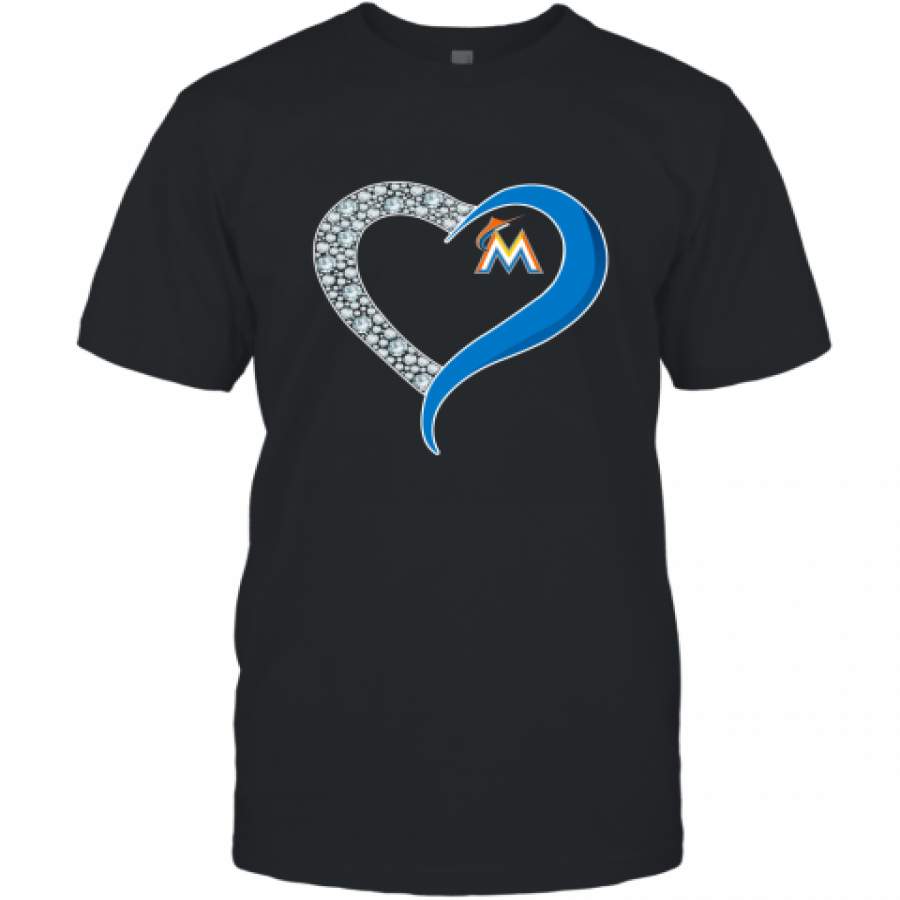 Diamond Miami Marlins Heart shirt T-Shirt