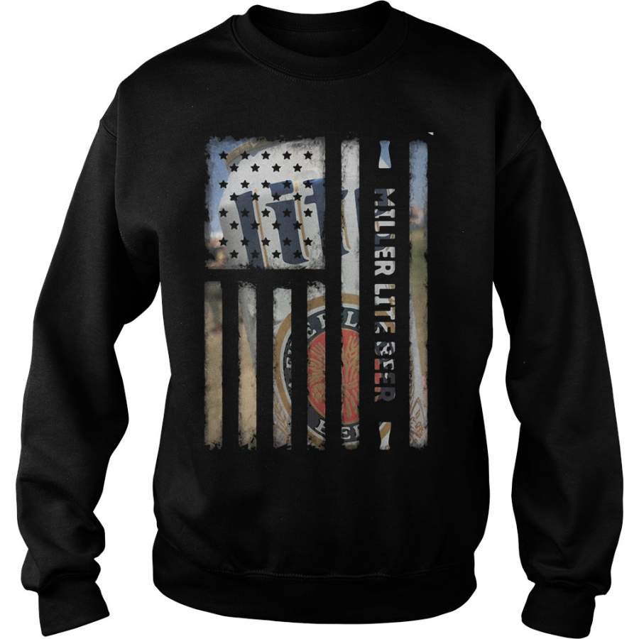 America Flag Miller Lite beer Sweatshirt