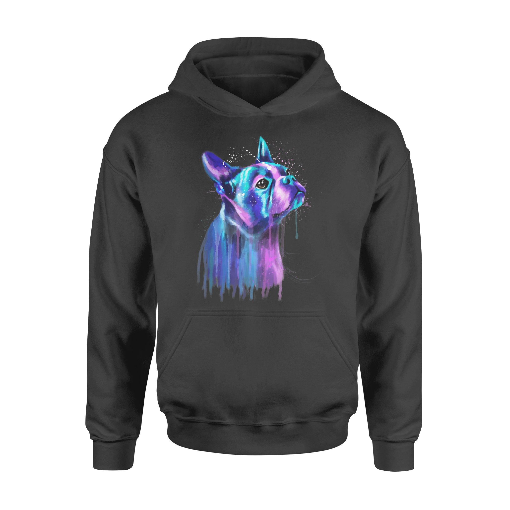 Colorful Boston Terrier Dog Art Watercolor Painting – Standard Hoodie