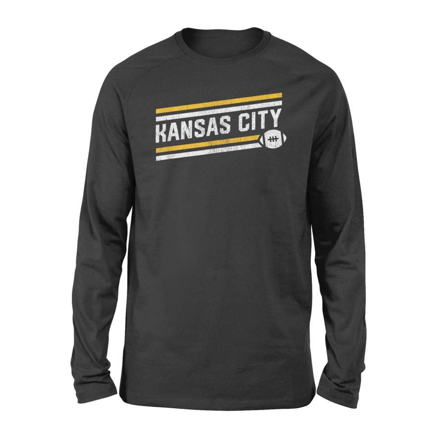 Cool Kansas City Football Touchdown T-Shirt – Standard Long Sleeve