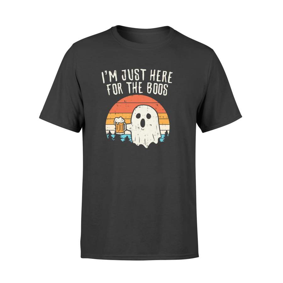 Im Just Here For The Boos Retro Ghost Beer Halloween Costume – Standard T-shirt