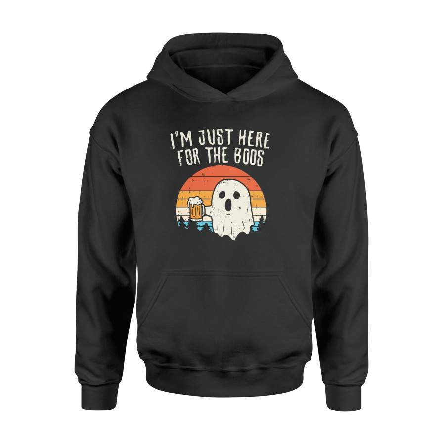 Im Just Here For The Boos Retro Ghost Beer Halloween Costume – Standard Hoodie