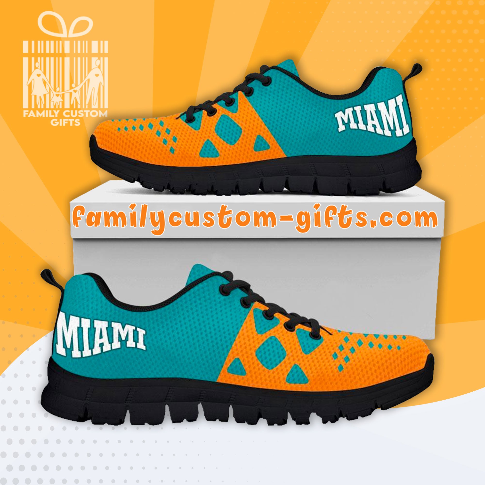 Miami Dolphins Custom Shoes For Men Women 3D Print Fashion Sneaker Gifts For Her Him