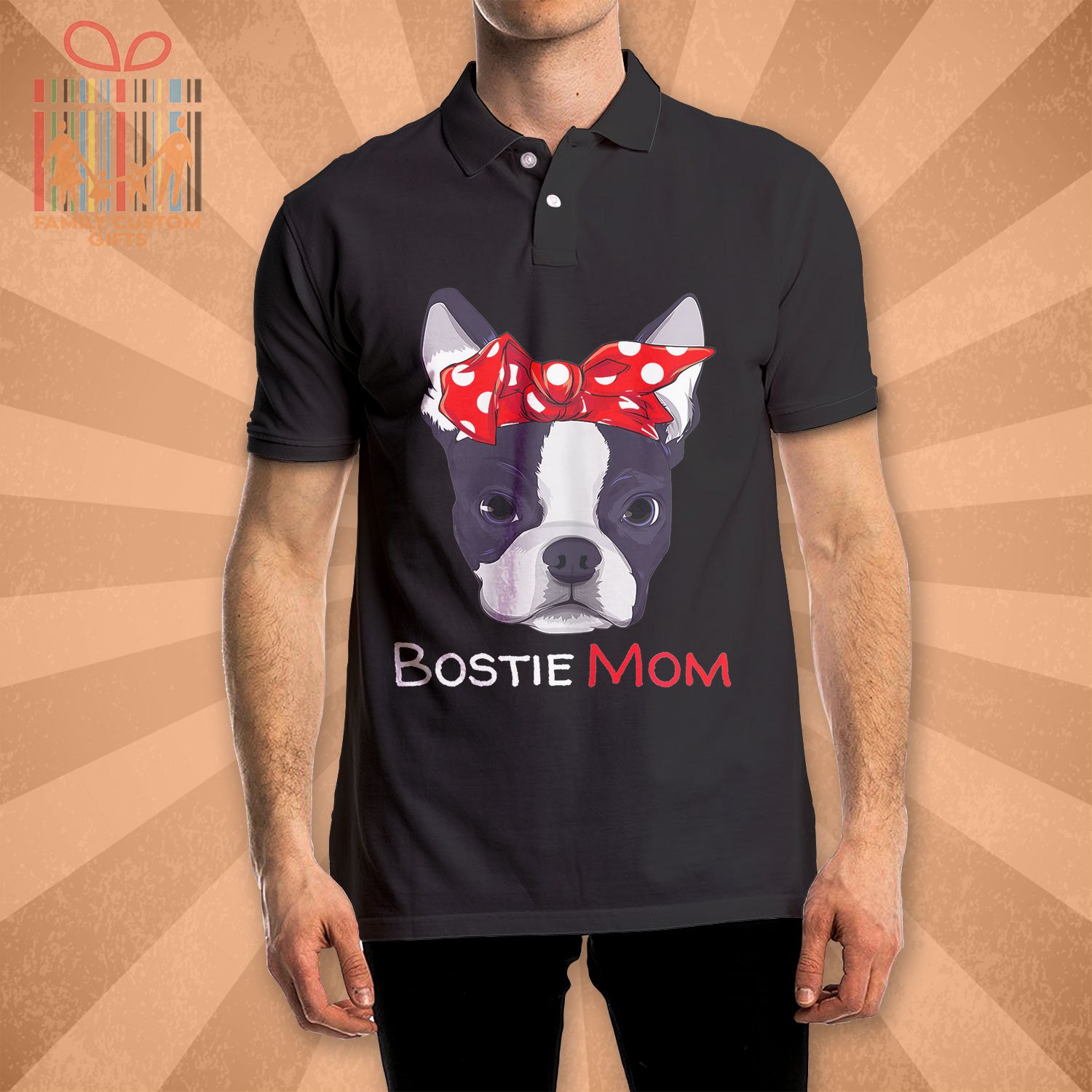 Boston Terrier Mom Bostie Women Girls Polo Shirts For Women