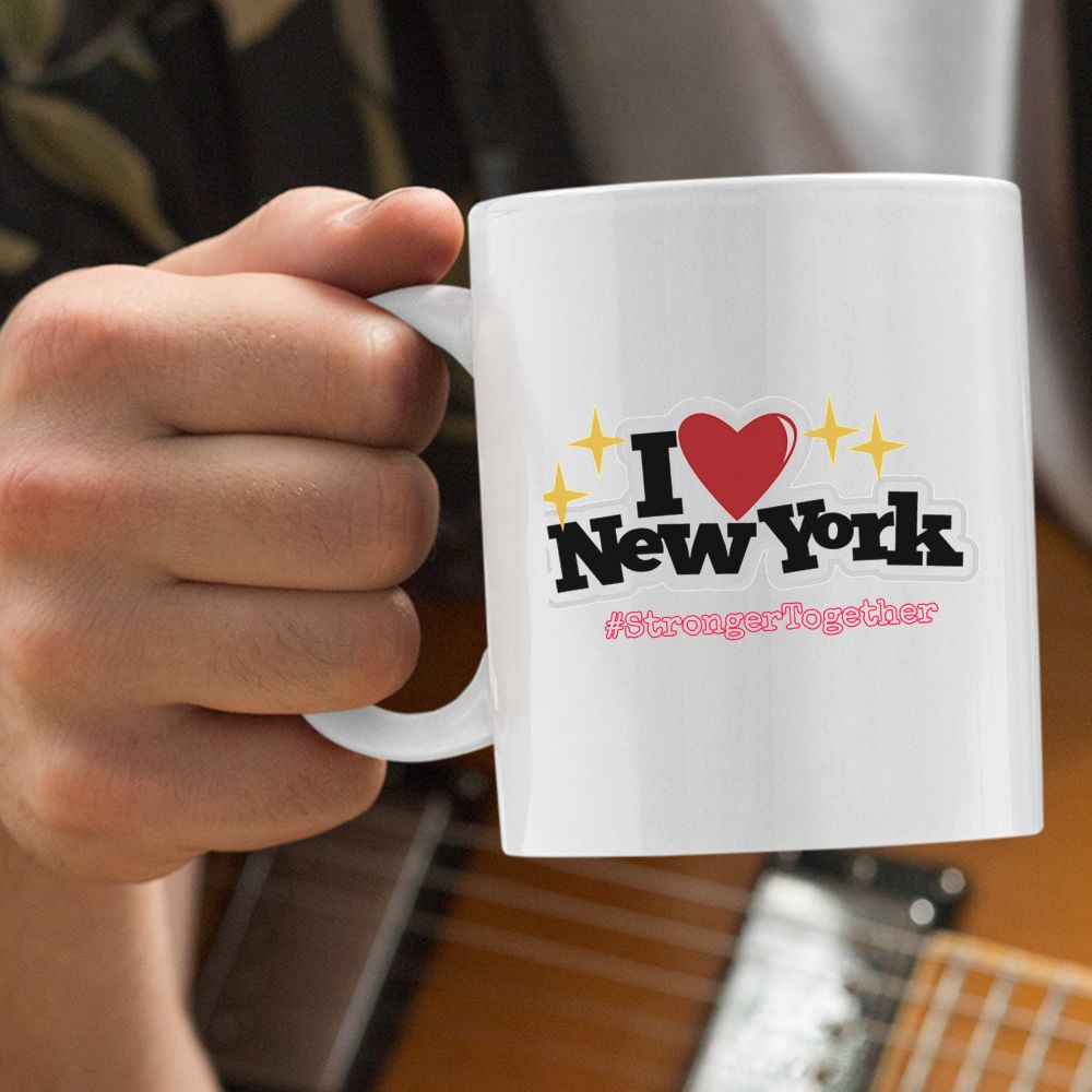 I Love New York Stronger Together White Mug