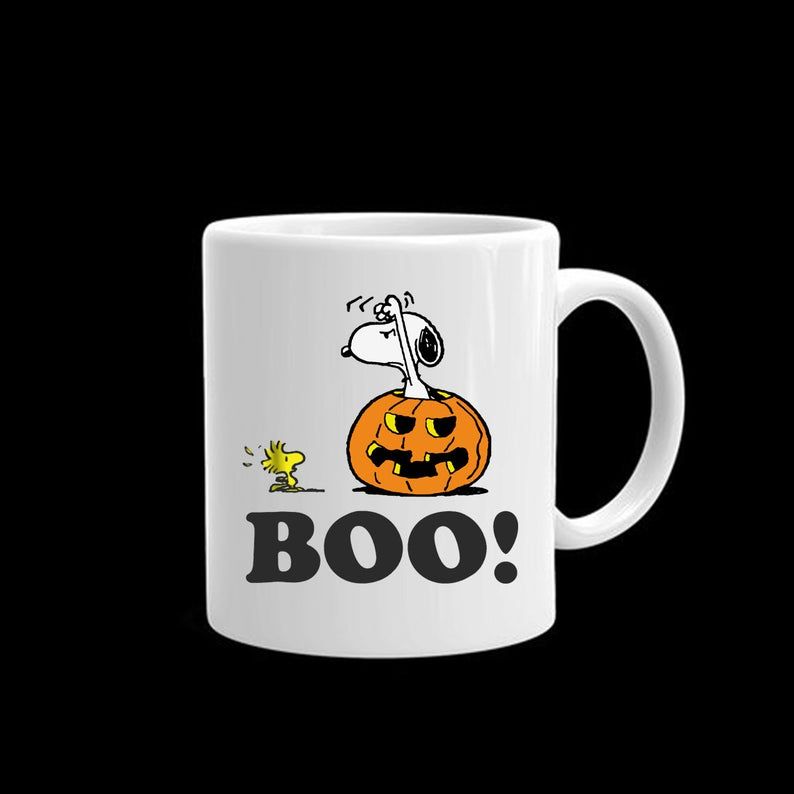 Halloween Gift, Peanuts Halloween Snoopy Woodstock Boo Coffee Mug