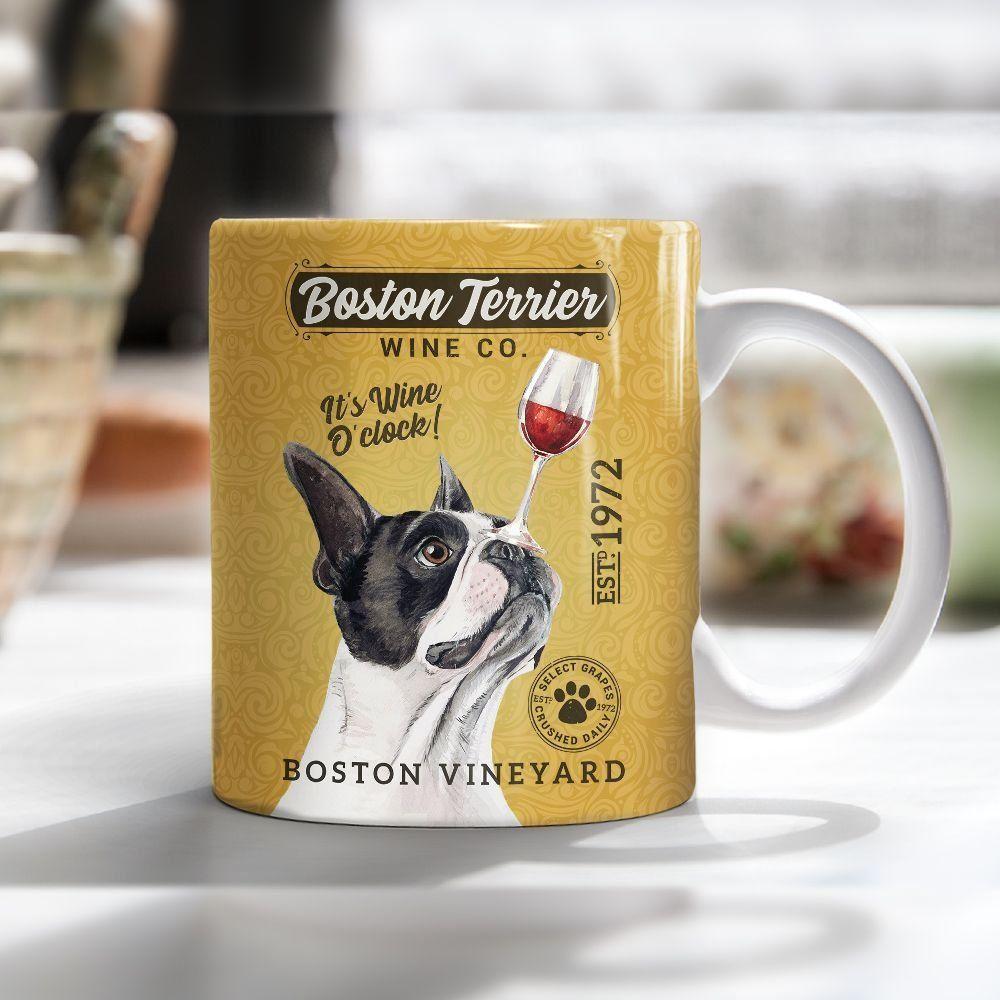 GGL2003051174 Boston Terrier Dog Wine Company Mug Dog Lovers