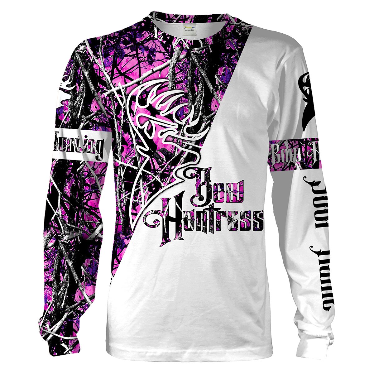 Bow Huntress Women Archery Hunting Deer Head Pink Muddy Camo Custom Name Shirt, Hoodie, Tank Top – Personalized Gifts Chipteeamz FSD2009