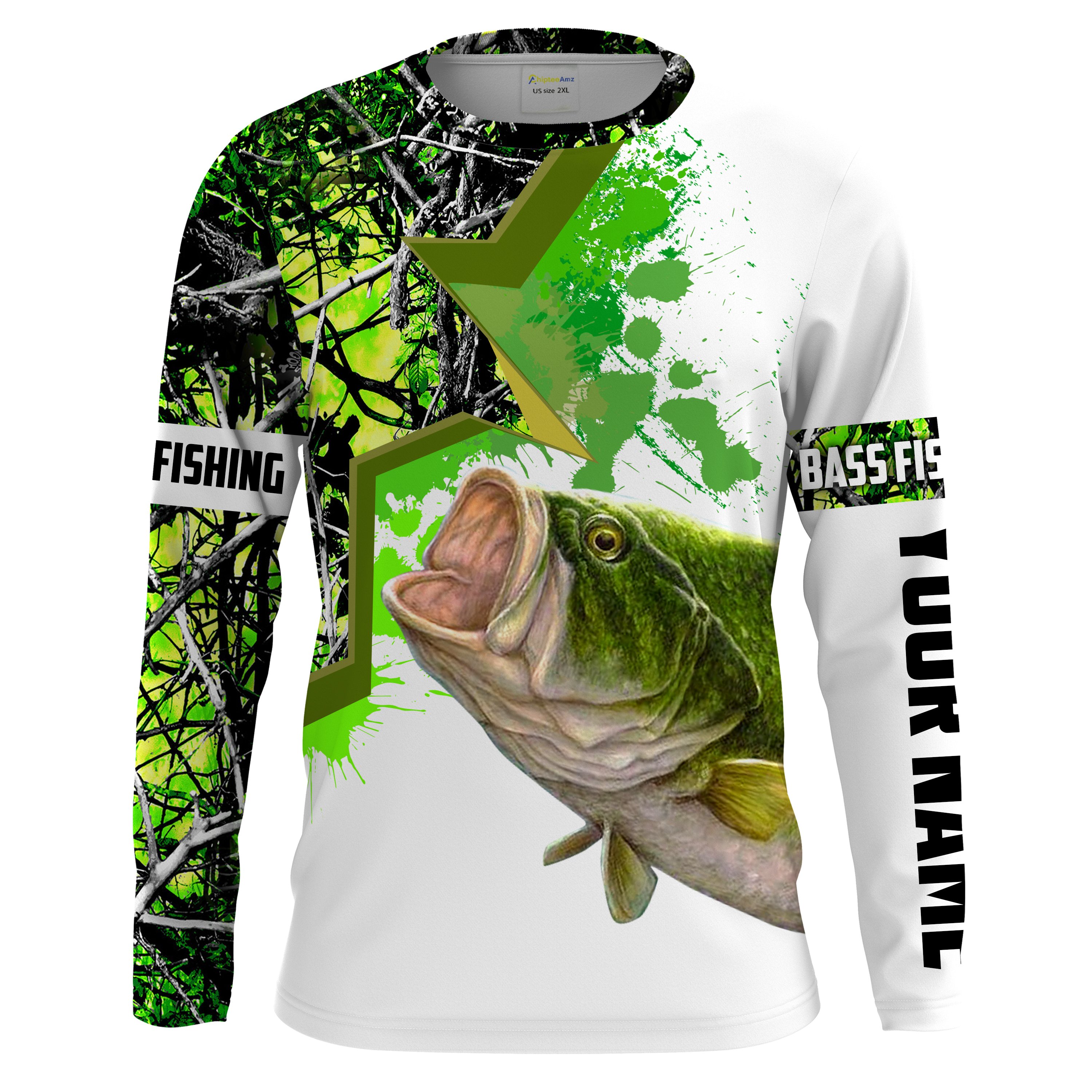 Bass Fishing Green Muddy Camo Fishing Jerseys Custom name Long sleeve shirts, Tee shirts Personalized Fishing Gifts Chipteeamz FSD2060