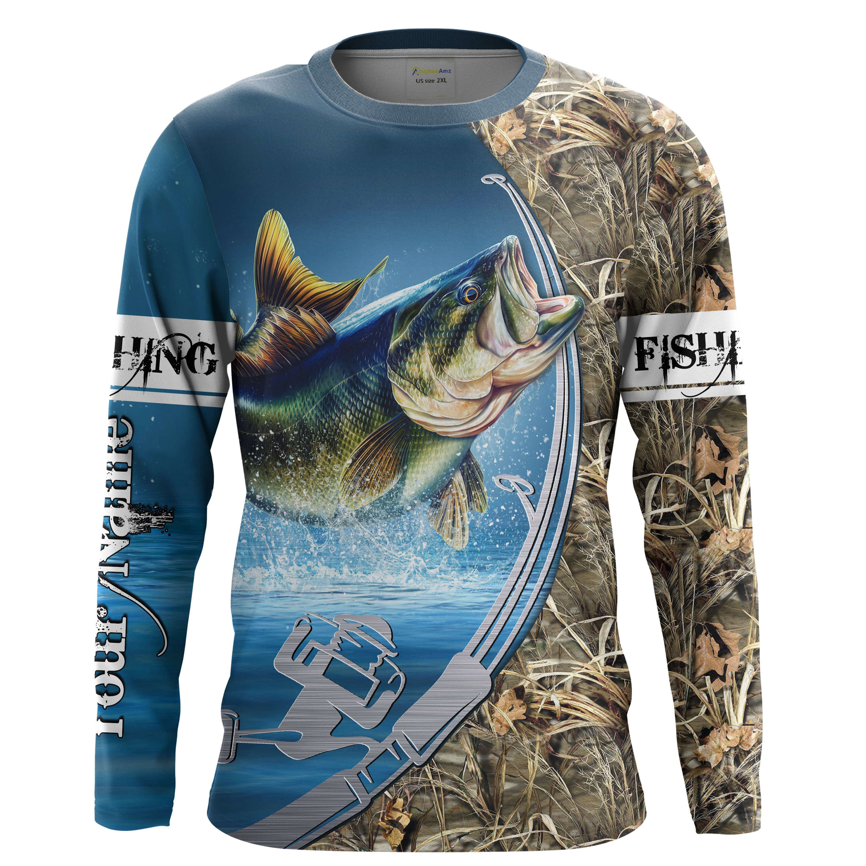 Bass Fishing muddy water camo Custom Long Sleeve Fishing Shirts, personalized Bass Fishing jerseys gifts – Chipteeamz IPHW1277