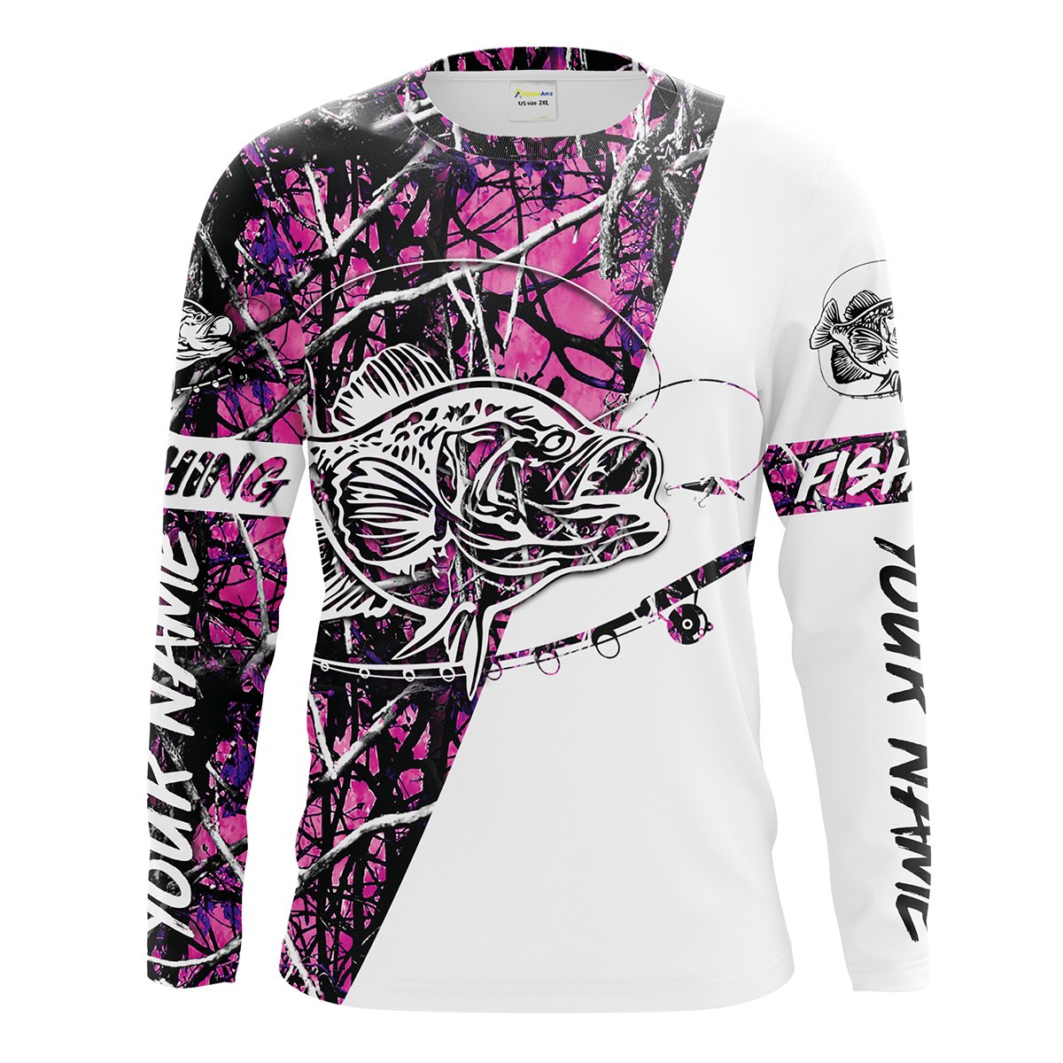 Crappie Fishing pink muddy camo Custom Long Sleeve Fishing Shirts for muddy girls, Women’s Fishing shirts – Chipteeamz IPHW1262