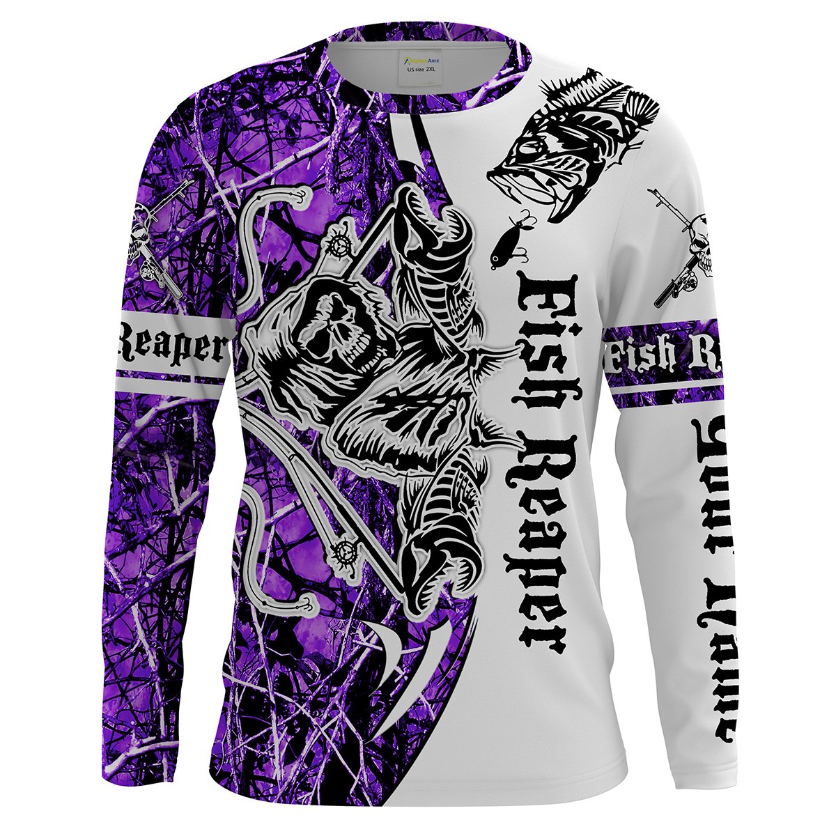 Fish Reaper purple muddy Camo Custom Long Sleeve Fishing Shirts UV Protection, Personalized Fishing Gifts – Chipteeamz IPHW1045