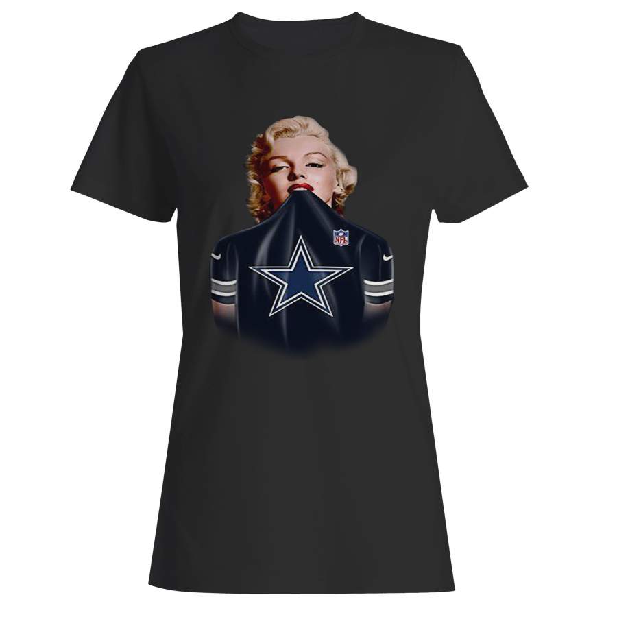 Marilyn Monroe Dallas Cowboys Jersey Blue Woman’s T-Shirt