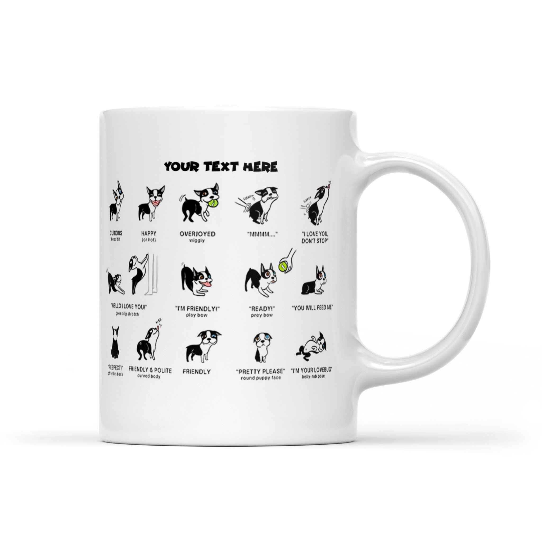 Cute Boston Terrier Language Mug Gift For Dog Owner Chipteeamz – TNN433 D05