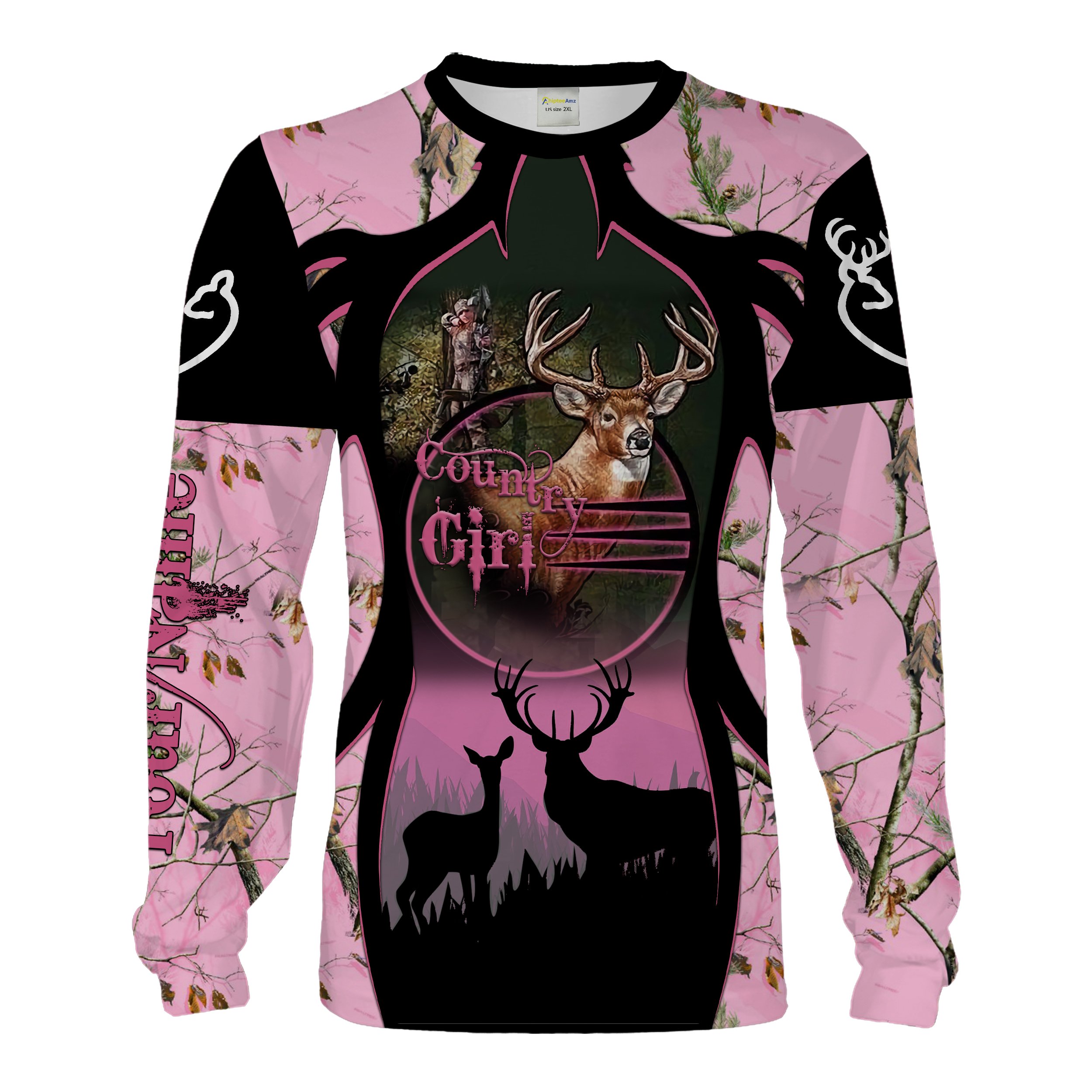 Country girl Deer hunting pink camouflage patterns pink muddy girl camo Customize Name 3D All Over Printed Shirts Chipteeamz NQS1633