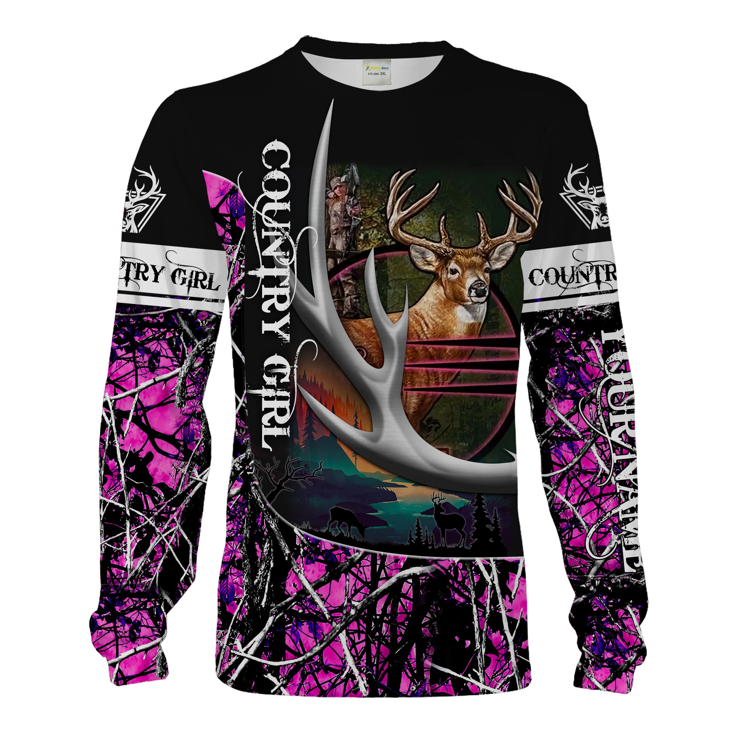 Country Girl Deer Hunting Pink Muddy Camo muddy girl Customize Name 3D All Over Printed Shirts Personalized Hunting gift Chipteeamz NQS1772