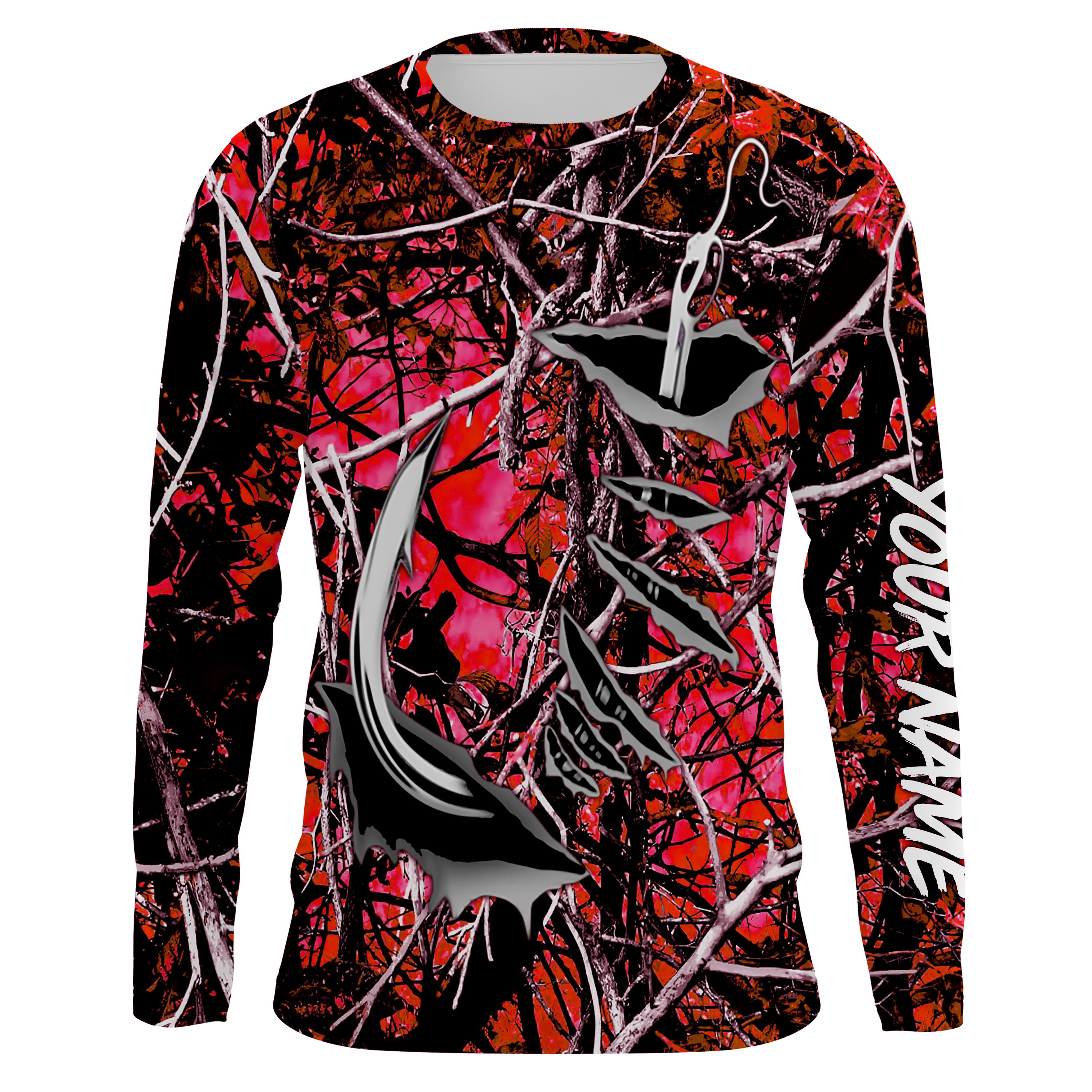 Fishing red muddy camo All over print UV long sleeves Fishing Shirts, personalized fishing apparel – Chipteeamz IPHW670