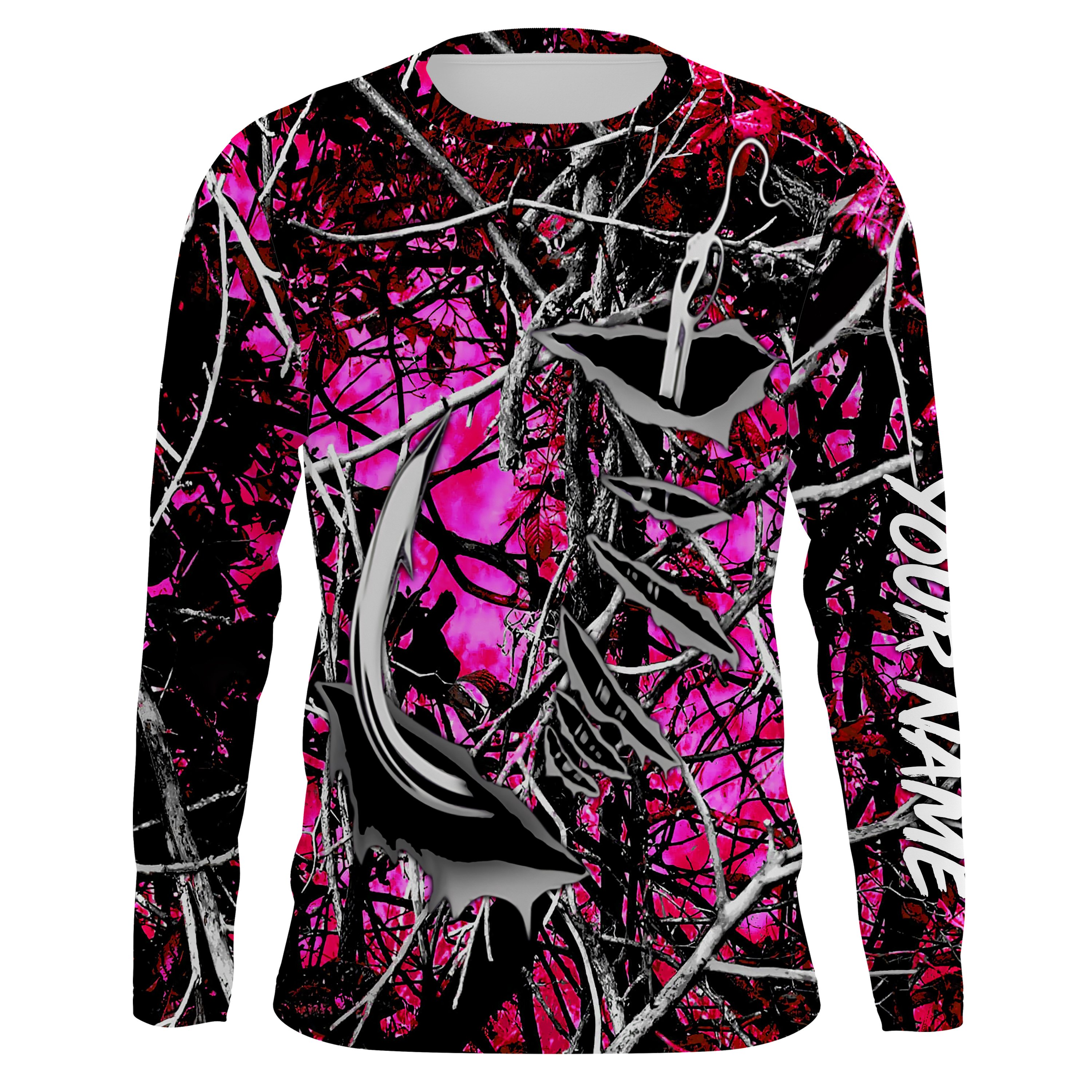 Fishing pink muddy camo All over print UV long sleeves Fishing Shirts, personalized fishing apparel – Chipteeamz IPHW669