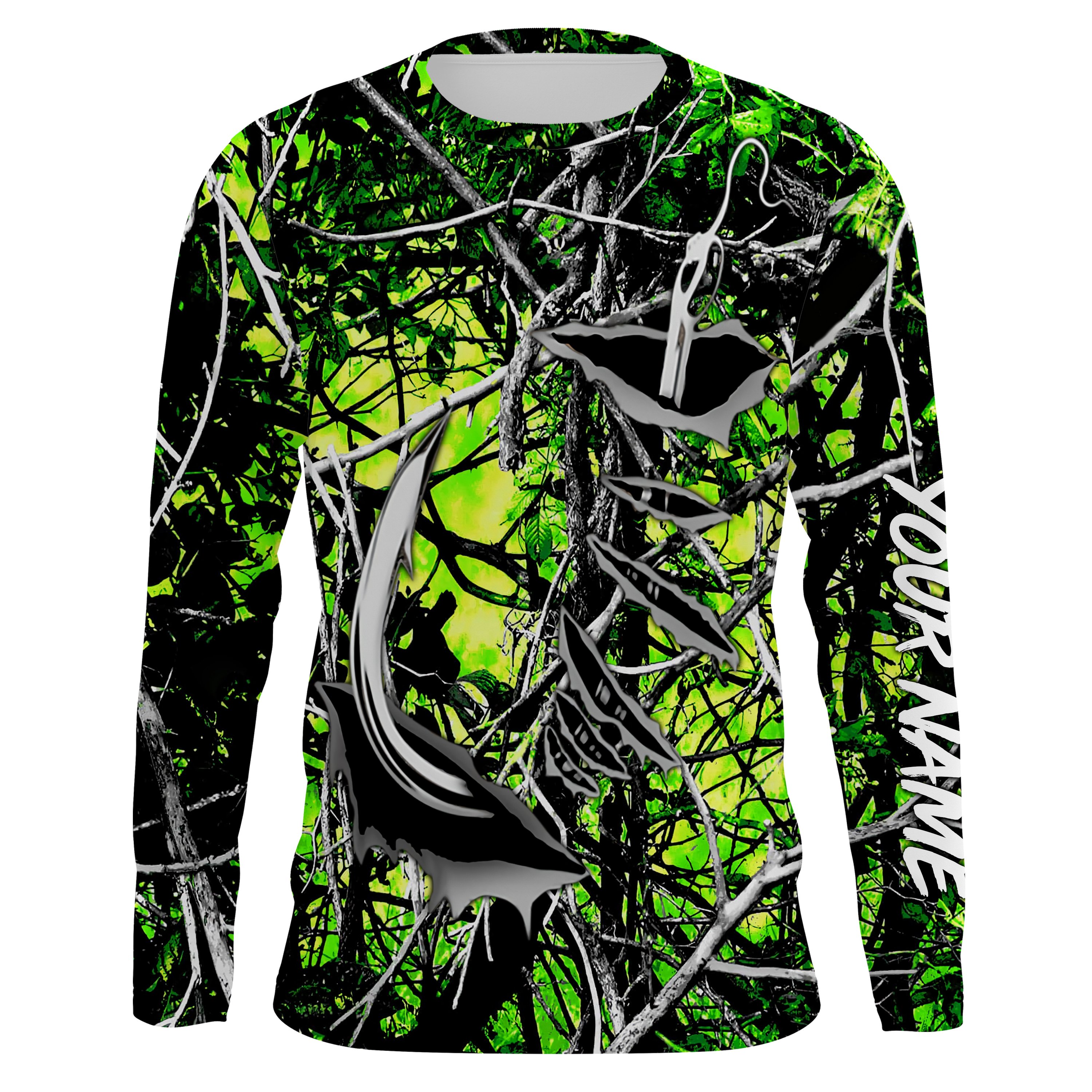 Fishing green muddy camo All over print UV long sleeves Fishing Shirts, personalized fishing apparel – Chipteeamz IPHW668