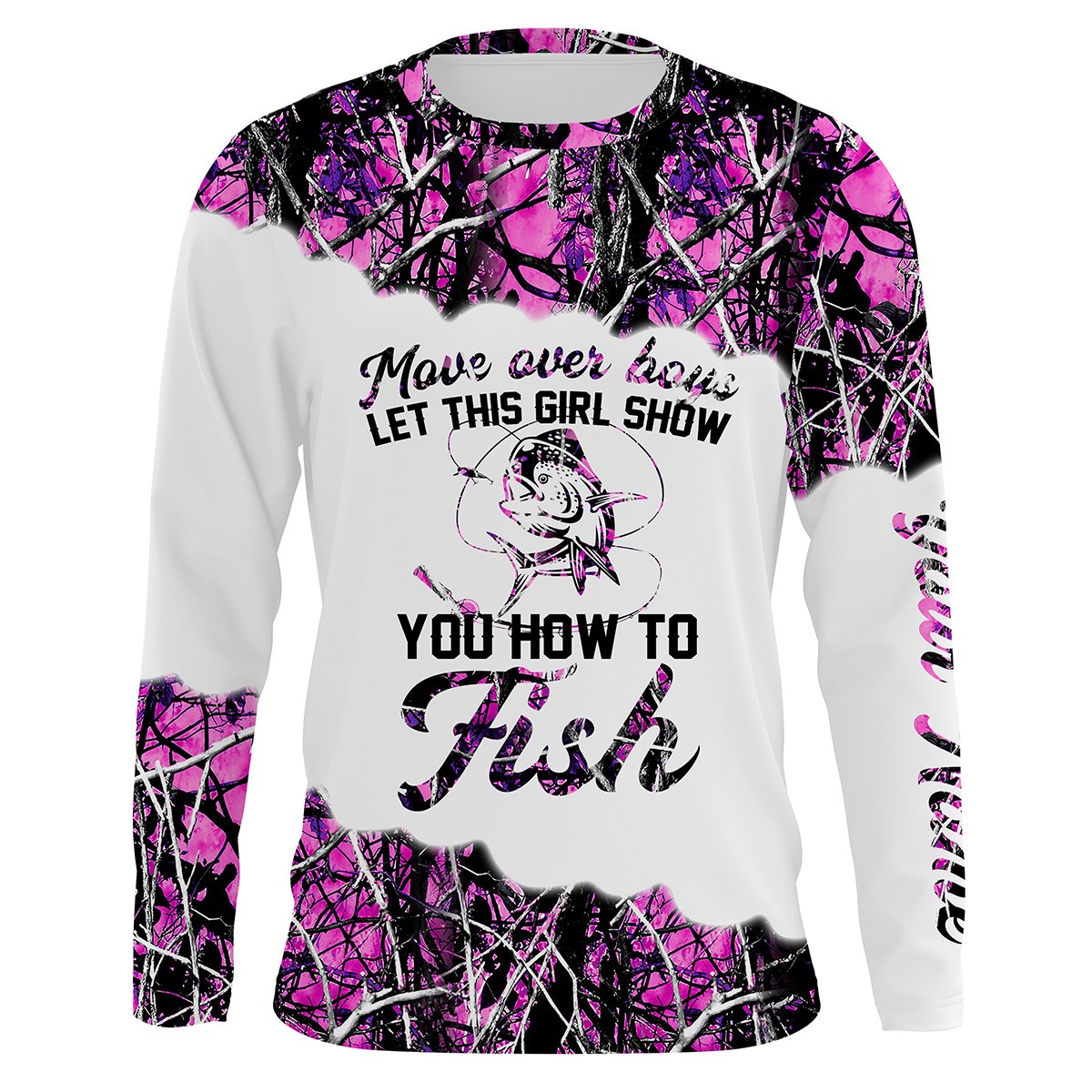 Mahi mahi fishing Pink muddy girl camo let this girl show you how to fish Long Sleeve UV fishing shirts for women UPF 30+ – NQSD77