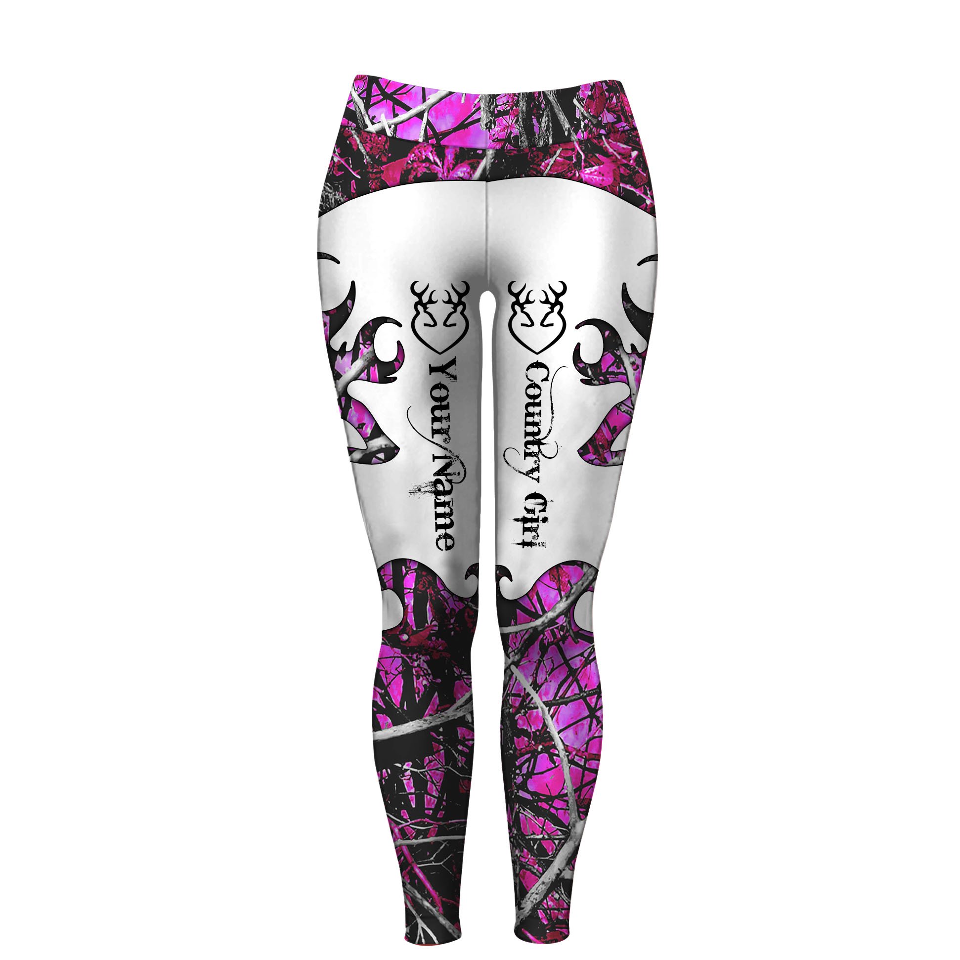 Deer leggings country girl pink muddy camo Custom Name leggings – Chipteeamz – NQS1566