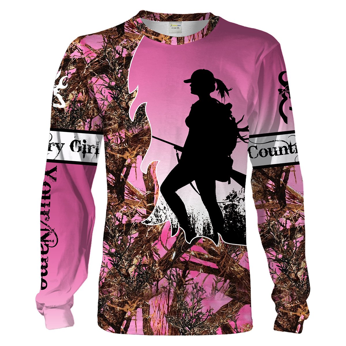 Country girl Hunting pink muddy camo Custom Name 3D full printing shirts, hunting apparel gifts for muddy girl Chipteeamz NQS1606