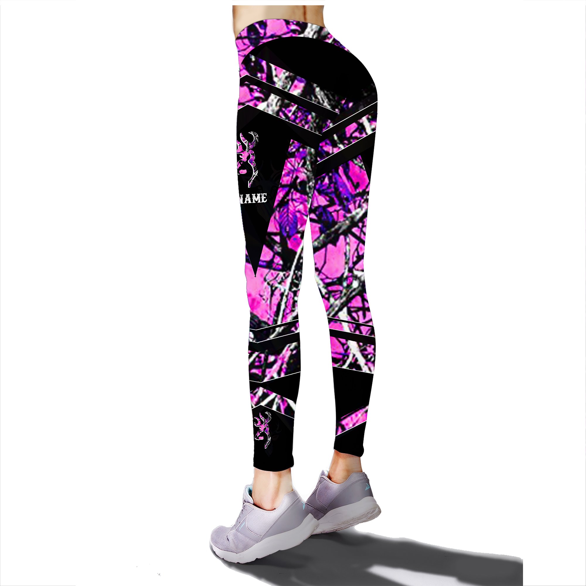 Country girl deer hunting Pink muddy camo leggings – Personalized country girl leggings – FSD1017