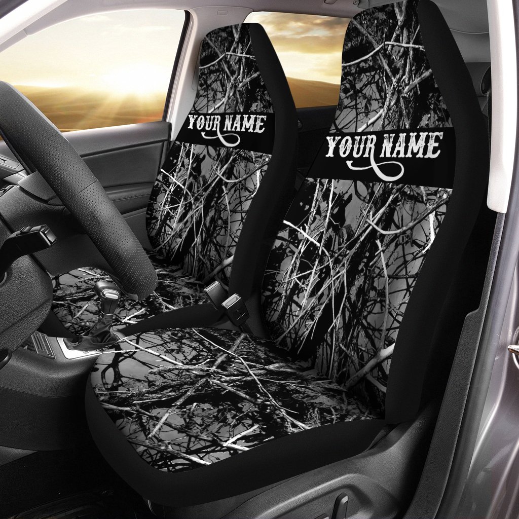 Grey muddy camo Custom Car Seat Covers, gray camo perfect car accessories – personalized Fishing, hunting gifts – Chipteeamz IPHW902