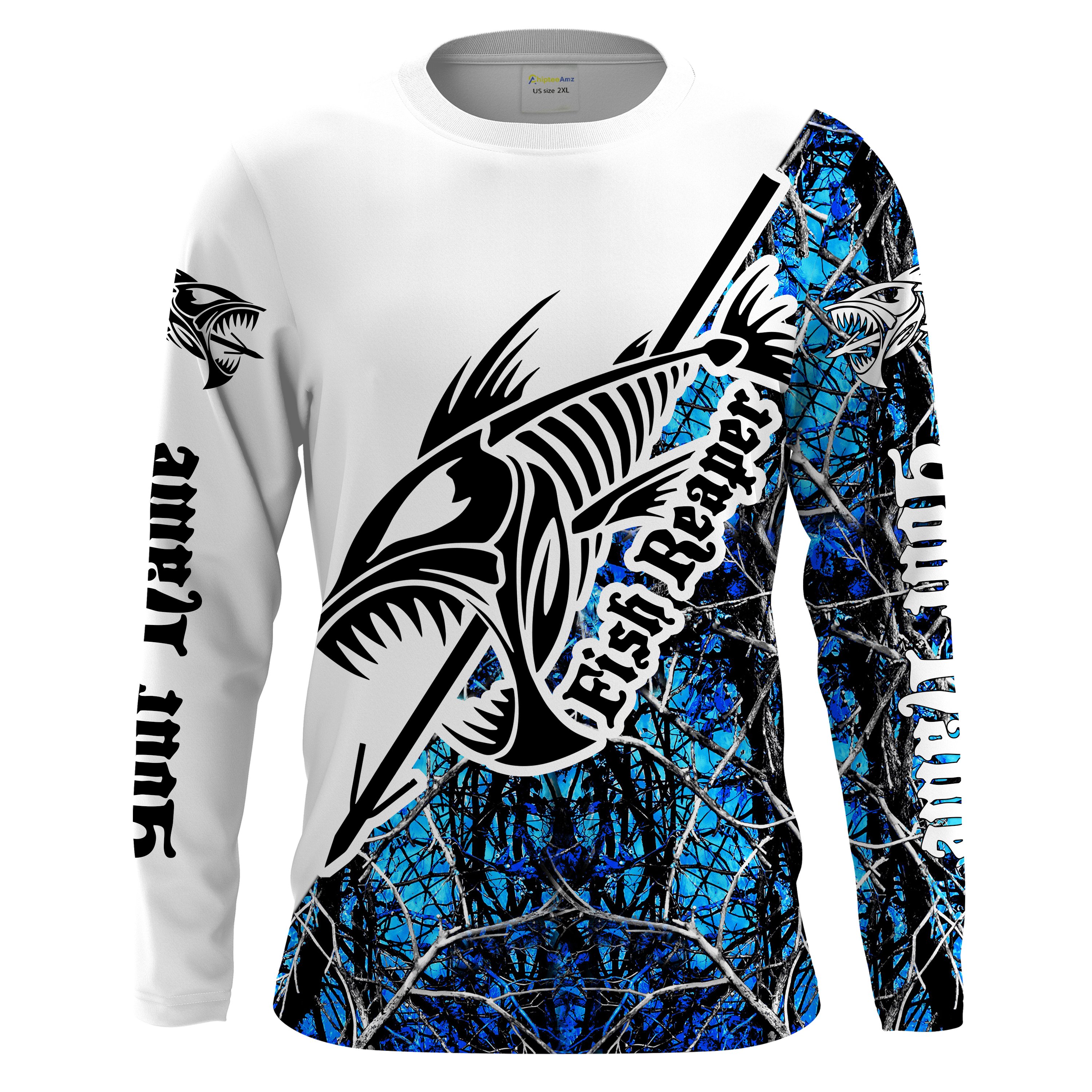 Custom Teal blue muddy camo Bowfishing Shirts, Bow Fishing Long Sleeve Performance Shirts Chipteeamz – IPHW941