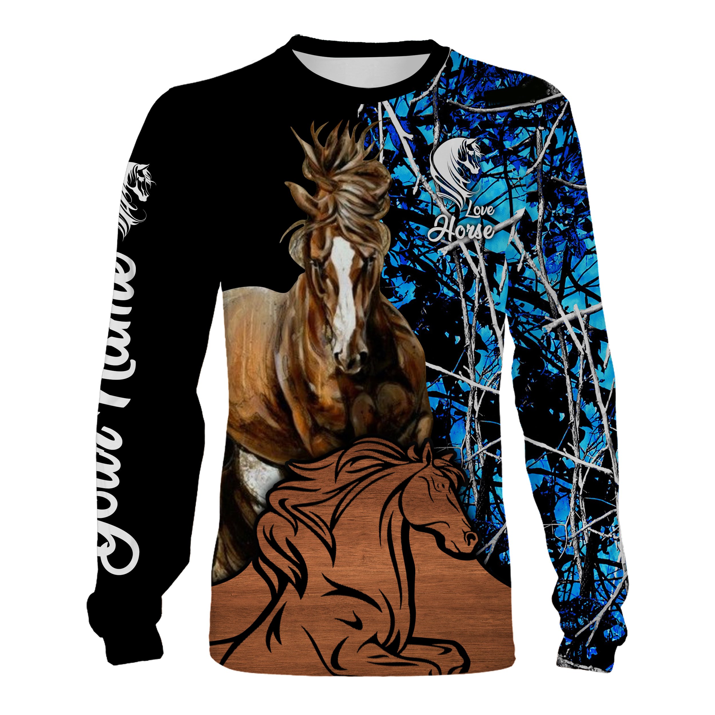 Love horse clothes country girl blue muddy girl camo hoodie, sweatshirt 3D All Over Printed Shirts gifts for horse lovers NQSD113