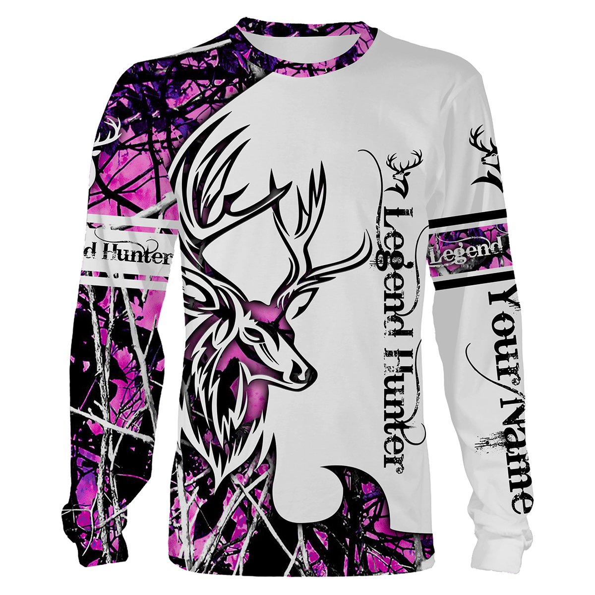 Legend Hunter country girl Deer Hunting tattoo pink muddy girl camo Custom Name 3D All over print camo hunting shirt – NQSD139