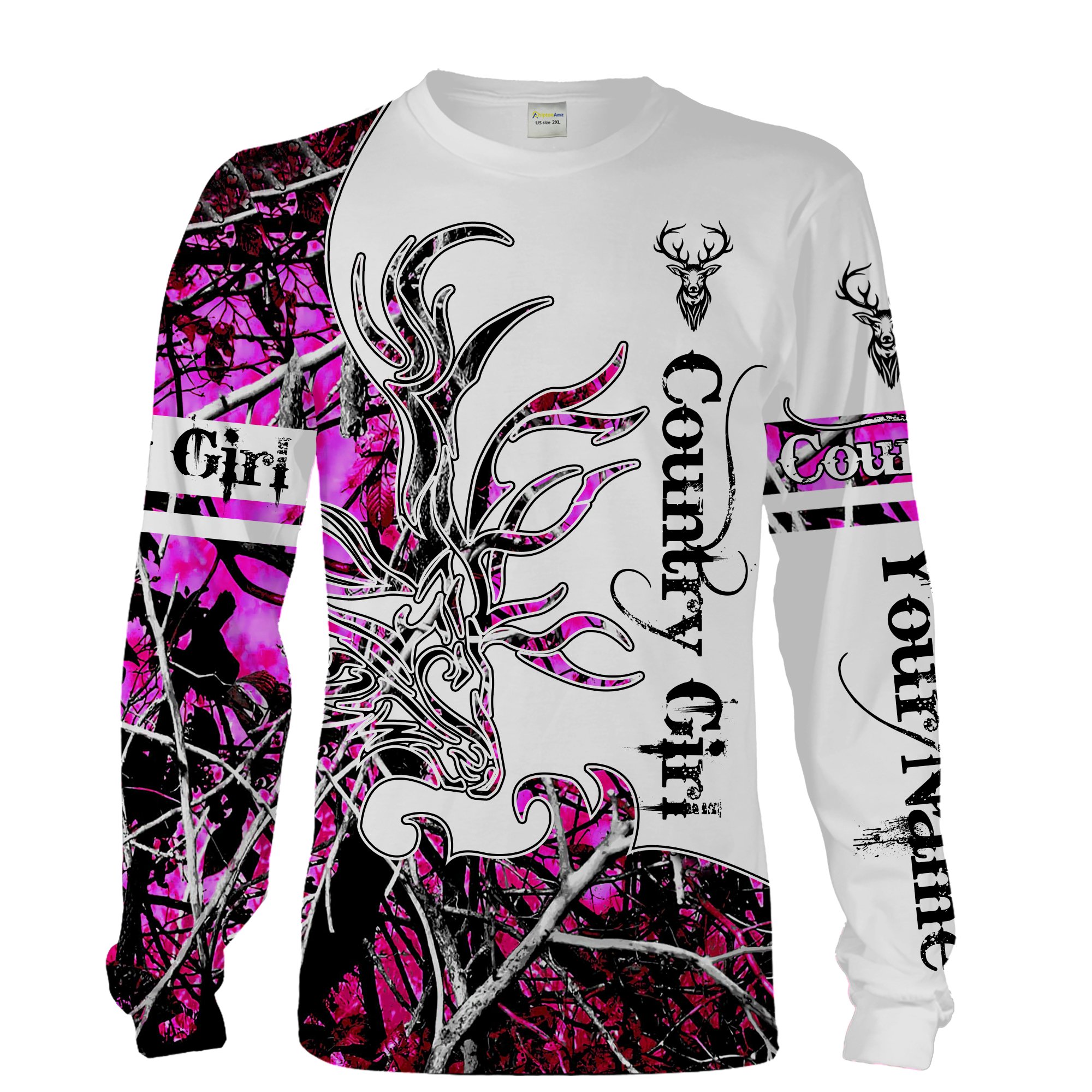 Country girl Deer hunting pink muddy camo custom name 3D full printed Hoodie Shirts Personalized gifts Chipteeamz FSD1660